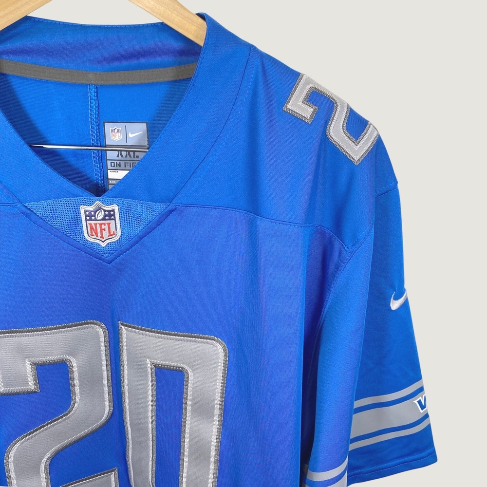 Nike Detroit Lions Barry Sanders Jersey Mens XXL Blue Excellent Stitched #20